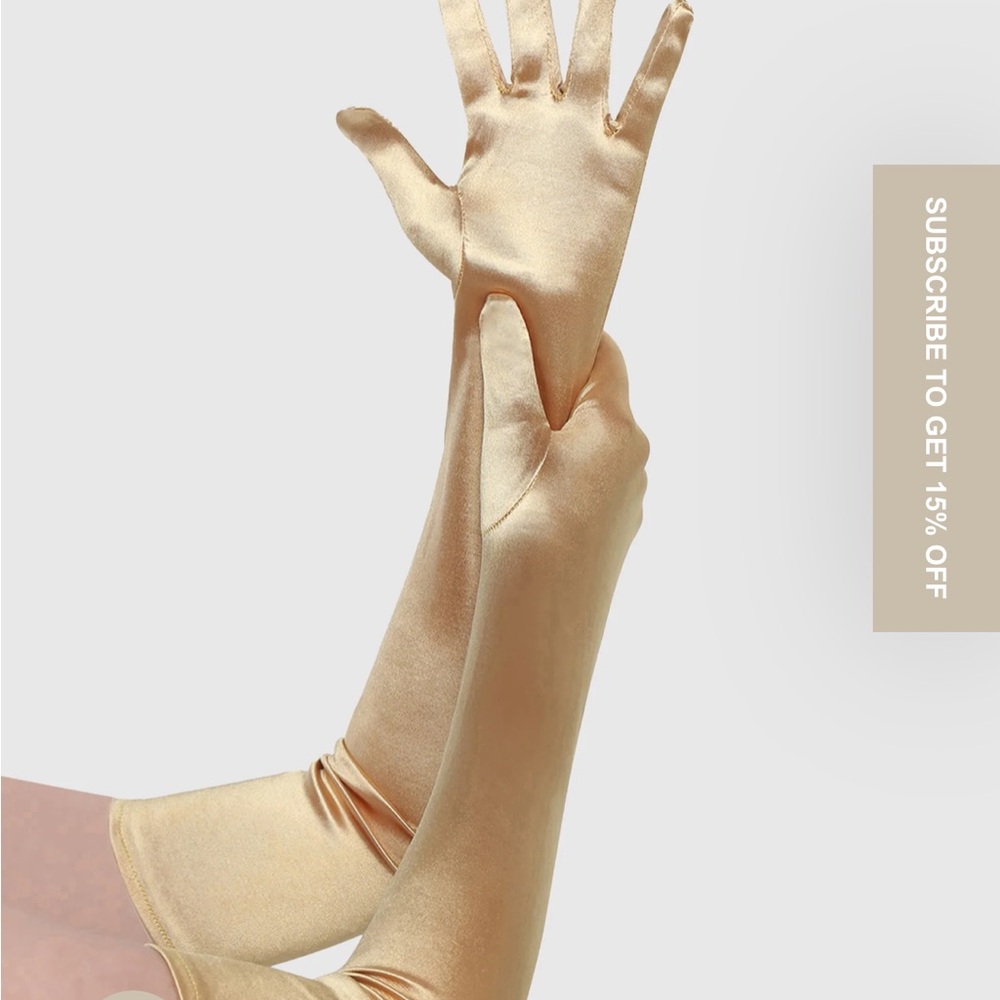 Elegant Gold Satin Gloves